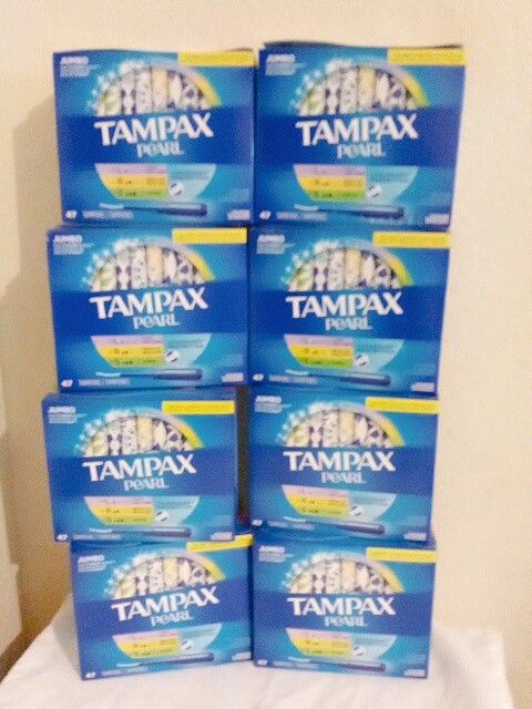 8 Boxes,Tampax Pearl Plastic Tampons, Multipack, Light/Regular/Super Absorbency

