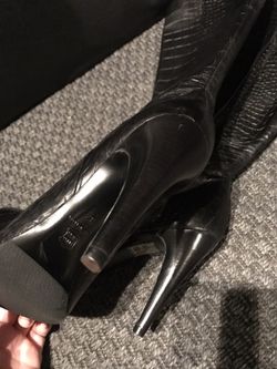 Beautiful New enrico antinori tall stiletto black croc boots