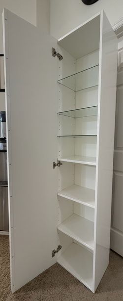 Wall Cabinet High Gloss White      Width: 15 3/4 inches  Depth: 12 5/8 inches  Height: 75 5/8 inches