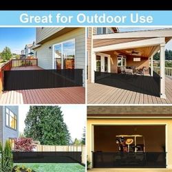 Reinforced 200 Inch Indoor/Outdoor Extra Wide Retractable Baby/Child Or Pet Mesh Gate, 34" Tall & Up To 200" Wide