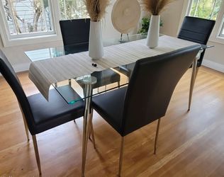 5pc modern glass dining set