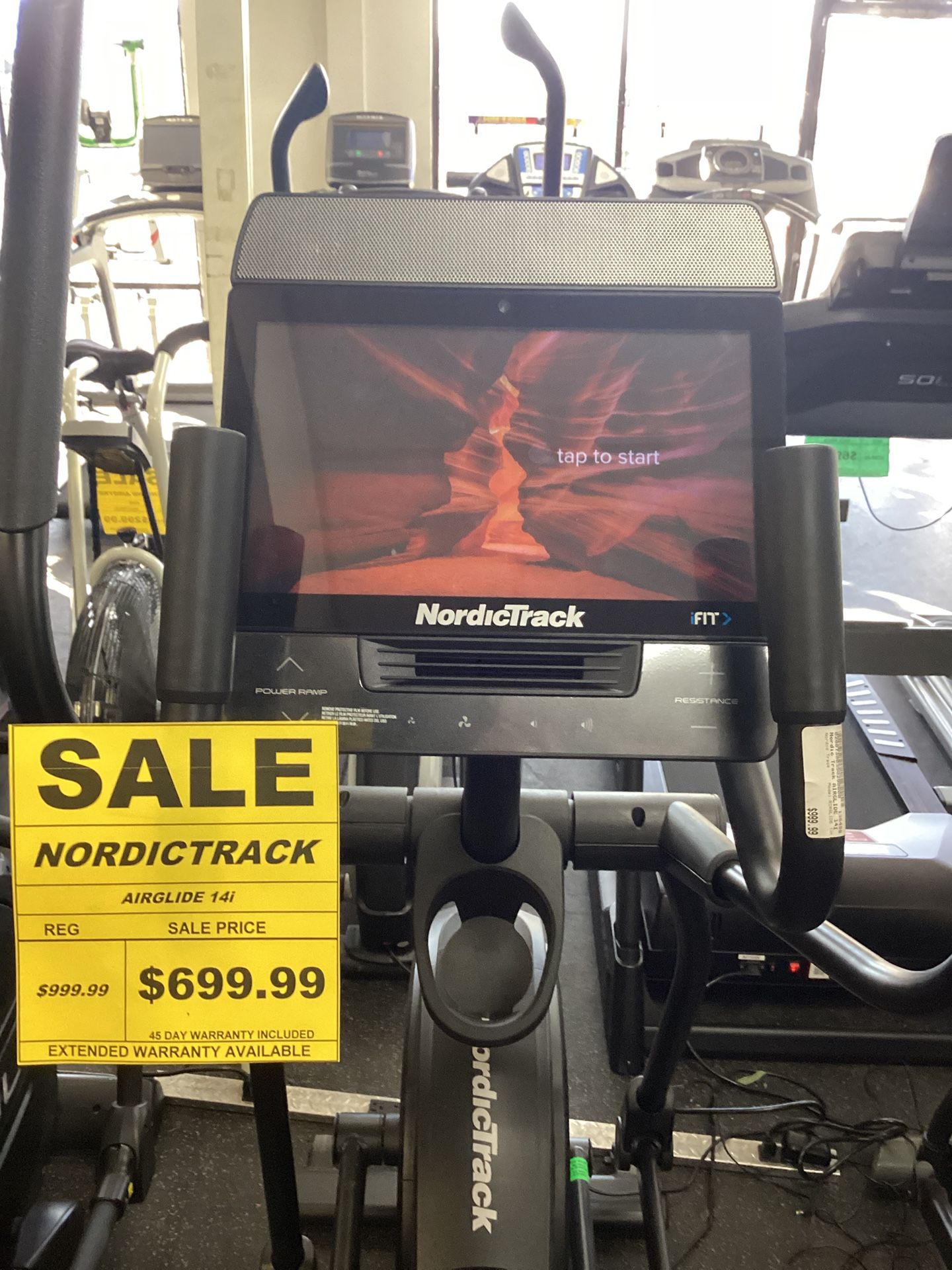NordicTrack Ariglide 14i Elliptical Cross Trainer With 14” HD Touchscreen Like New