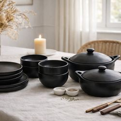 Original La Chamba Black Clay Cookware Set – Handmade in Colombia