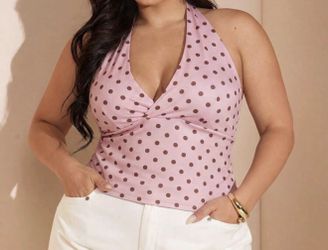 Plus Size Polka Dot Top