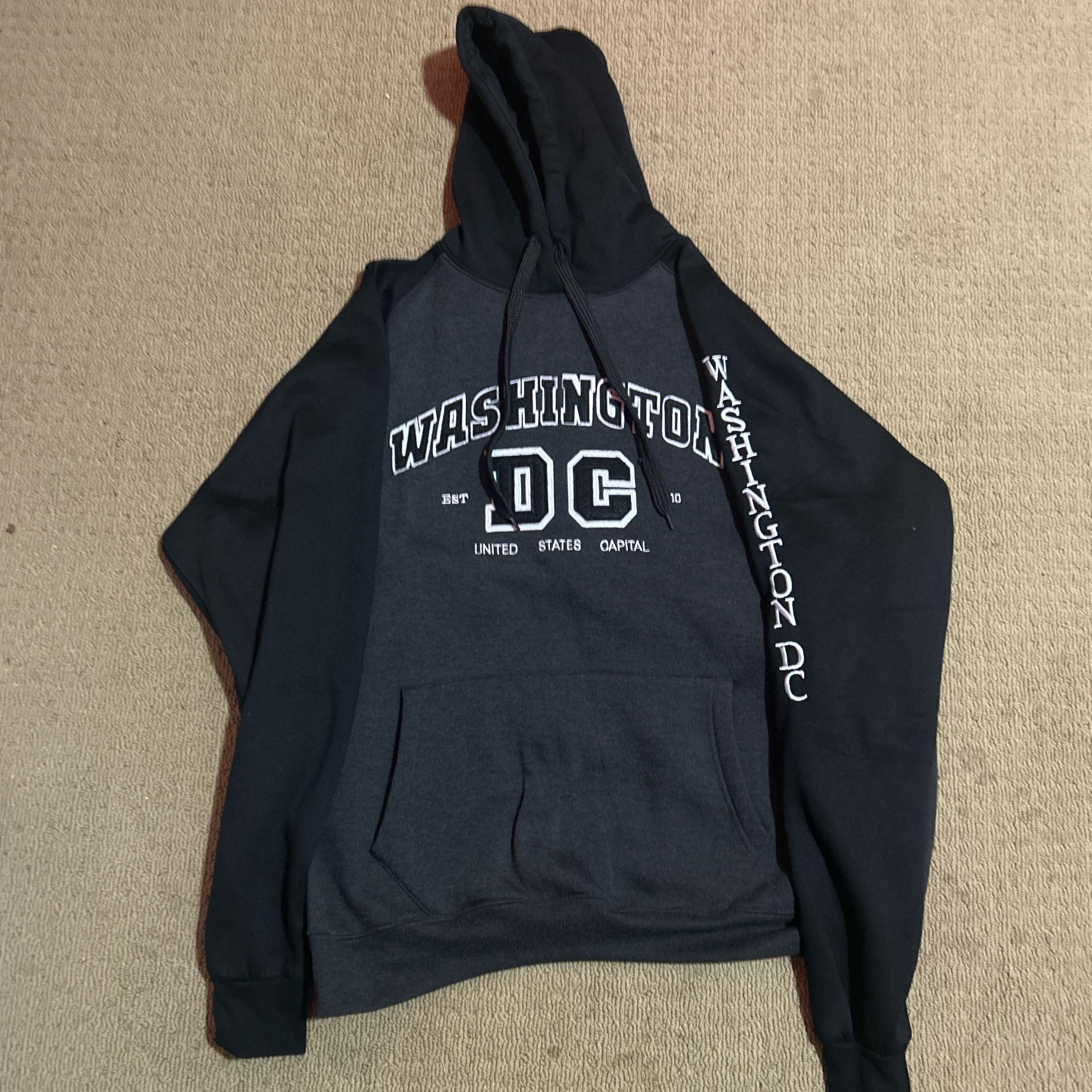 Heavy weight Navy and black Washington DC Hoodie