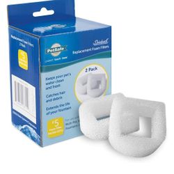 PetSafe Drinkwell Replacement Foam Filters Compatible with PetSafe Ceramic and Stainless Steel Pet Fountains, for Water Dispensers, 2 Pack - PAC00-137