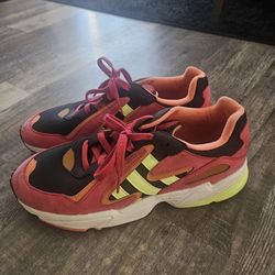 Adidas Yung-96 Retro Chunky Sneakers Pink Neon Green 10.5