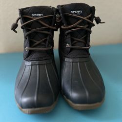 SPERRY BLACK DUCK BOOT NEW GIRLS SIZE 4