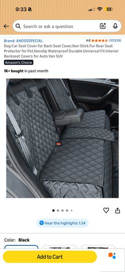 Dog Car Seat Cover