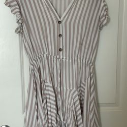 Cover Up Dress With Stripes And Ties