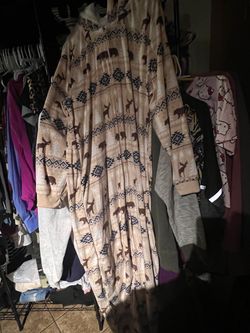 New Adult Fleece Onesie Pajamas with Hood