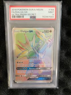 2018 Pokémon Sun & Moon Ultra Prism Secret Dialga GX PSA 9