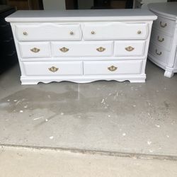 White 7 Drawer Dresser Solid Wood