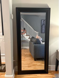 🪞Large Black Framed Wall Mirror – Excellent Condition