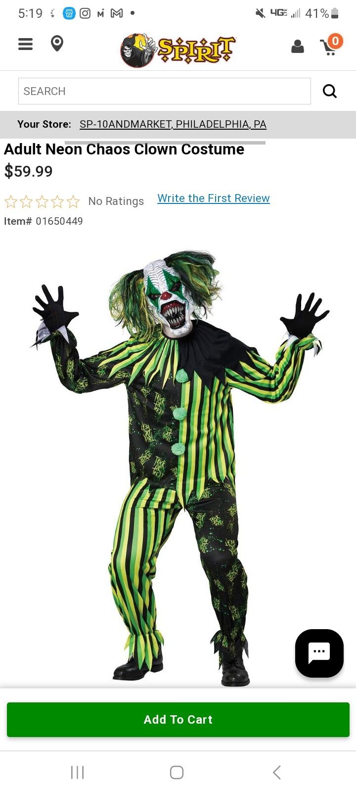 Neon Green Chaos Clown Costume 