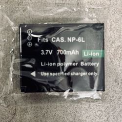 NP-6L Digital Camera Battery fits CAS NP-6L 3.7V 700mAh Rechargeable Lithium Battery. Brand new in package Original Fits CAS. NP-6L 3.7V 700mAh Li-ion