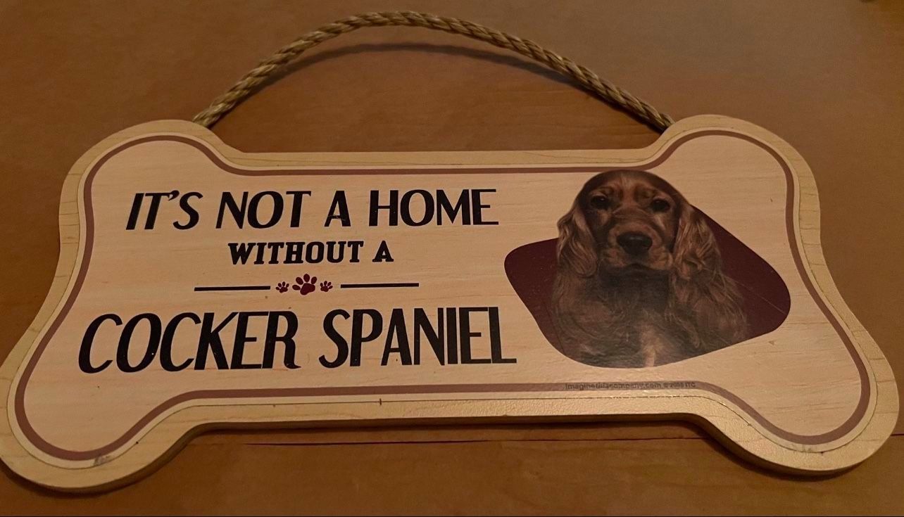 Cocker Spaniel Wood Home Decoration 10x5 inches