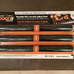 Cookina (3) BBQ Non-Stick Reusable Grilling Sheets