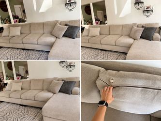 Ashley Furniture Modular Sectional w/ Chaise – Beige/Cream $400 OBO