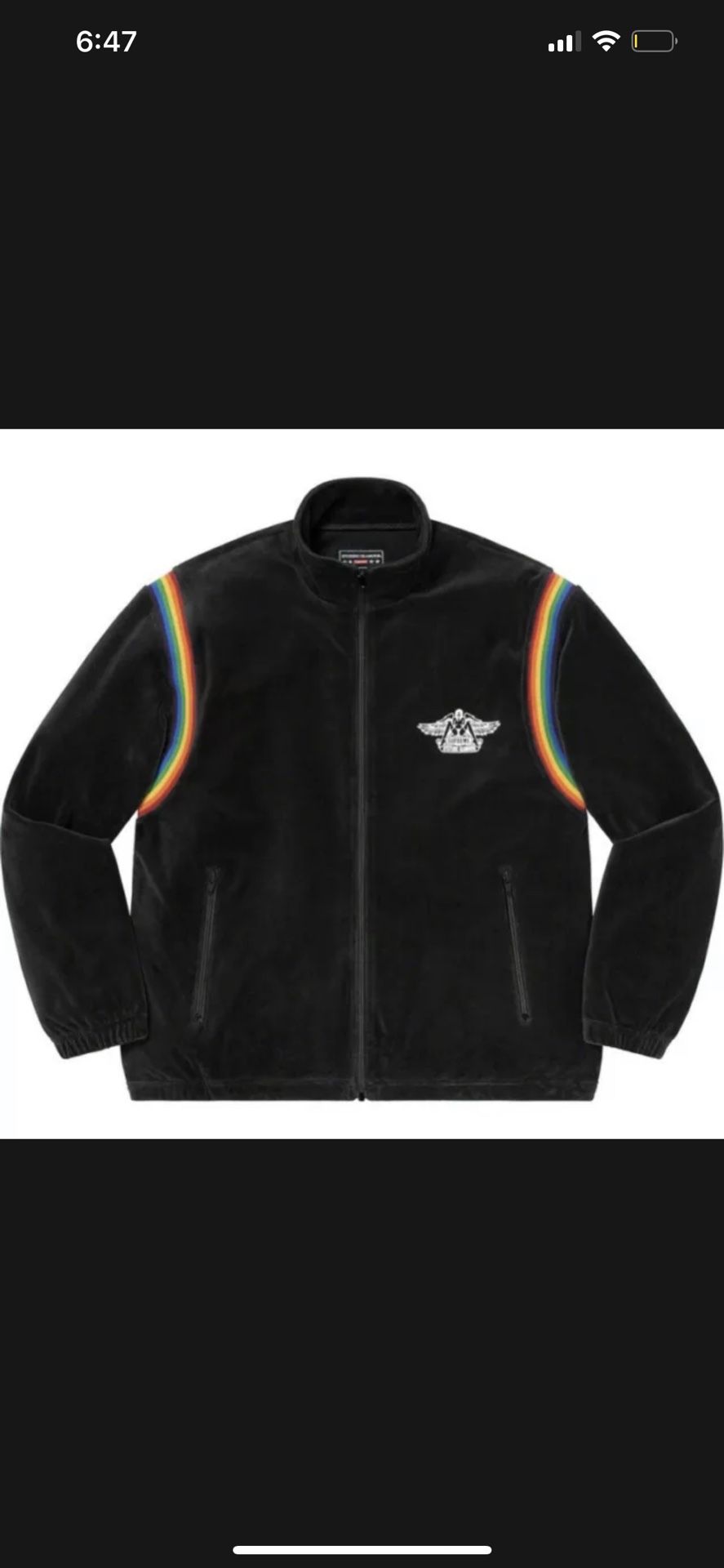 Supreme x Hysteric Glamour Velour Track Jacket ‘Black’ Size Medium New SS21