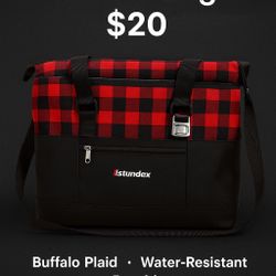 📌 Title:  Buffalo Plaid Insulated Cooler Bag – 24 Can Capacity – $20