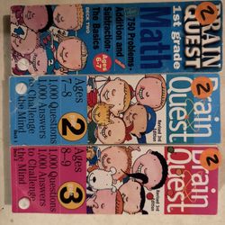 Set Of Three Brain, Quest, Education, Educational Books, Flashcards Children Ages, 6-8