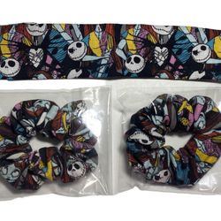 Jack And Sally Head Band And Scunchies Set