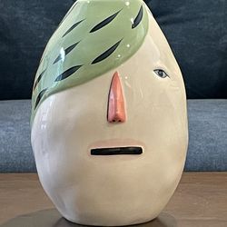 Artistic Face motif ceramic vase