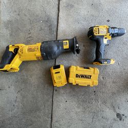 DeWalt Drill, sawzall (reciprocating Saw) Plus Drill Bits, Saw Blades And Battery