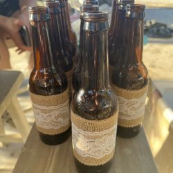 Burlap And Lace Bottles