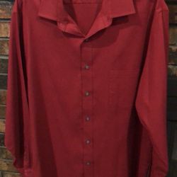 “Prom” Van Heusen Mens Flex Red Dress Shirt Size Large (Cash Only)