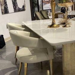 CREAM & Gold CURVED CHAIRS 🪑 😍