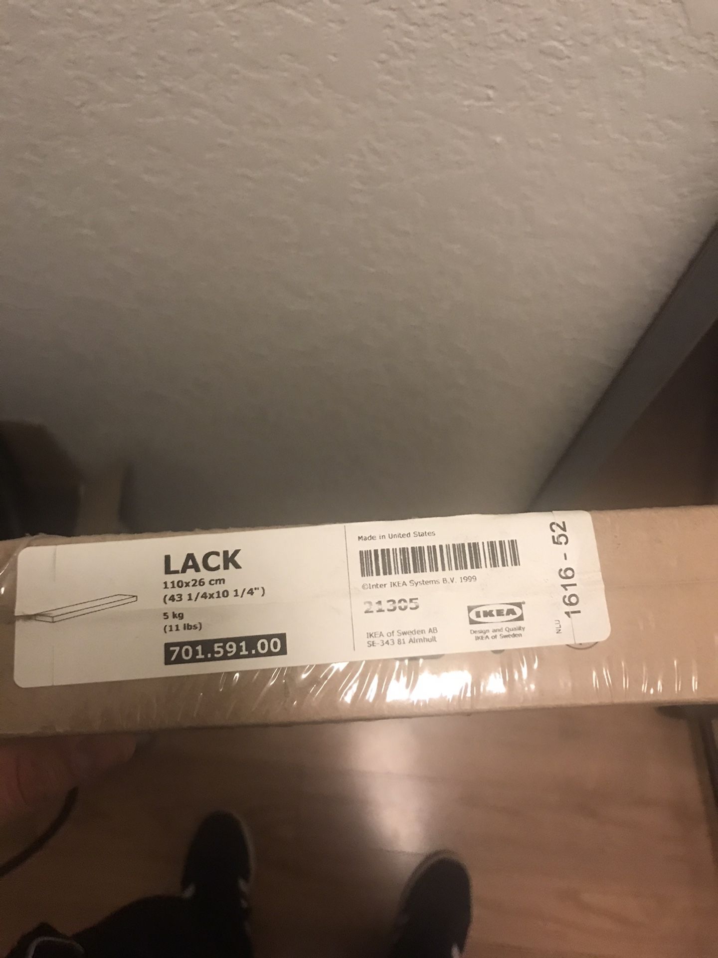 2 lack wall shelves by ikea....new never opened