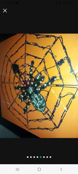 Very Large Lighted & Animated Spider Actually  'Crawls' On Its Web!