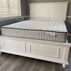 Ck White Alina Bed With Ortho Mattress Included