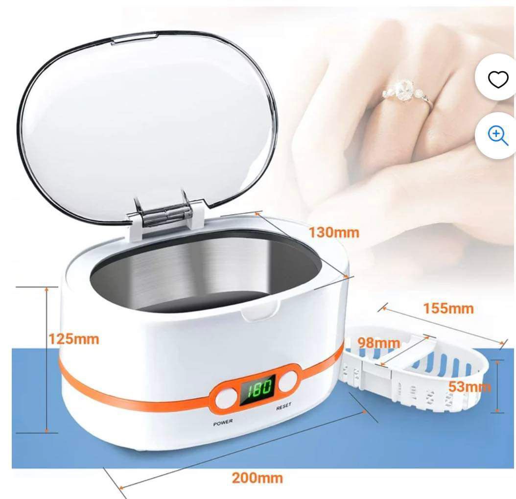 Ultrasonic Cleaner, Professional Ultrasonic Jewelry Cleaner 20oz, with Five-Digit Timer