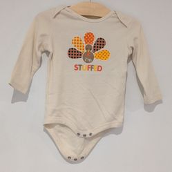 &quot;I'm Stuffed&quot; Novelty Turkey Thanksgiving Graphic Tee Onesie size 12-18M (3/$15) 