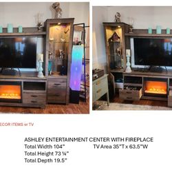 Ashley Entertainment Center With Fireplace 