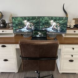 Two (2) Samsung 27” CF591 Curved LED Monitors