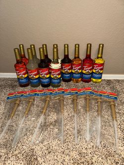 12 Torani Syrups(Assorted flavors )+ 8 Pumps