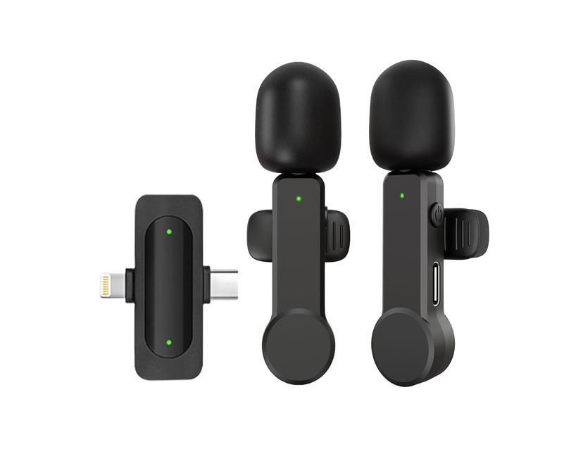 Wireless Lavalier Microphone for iPhone Android iPad