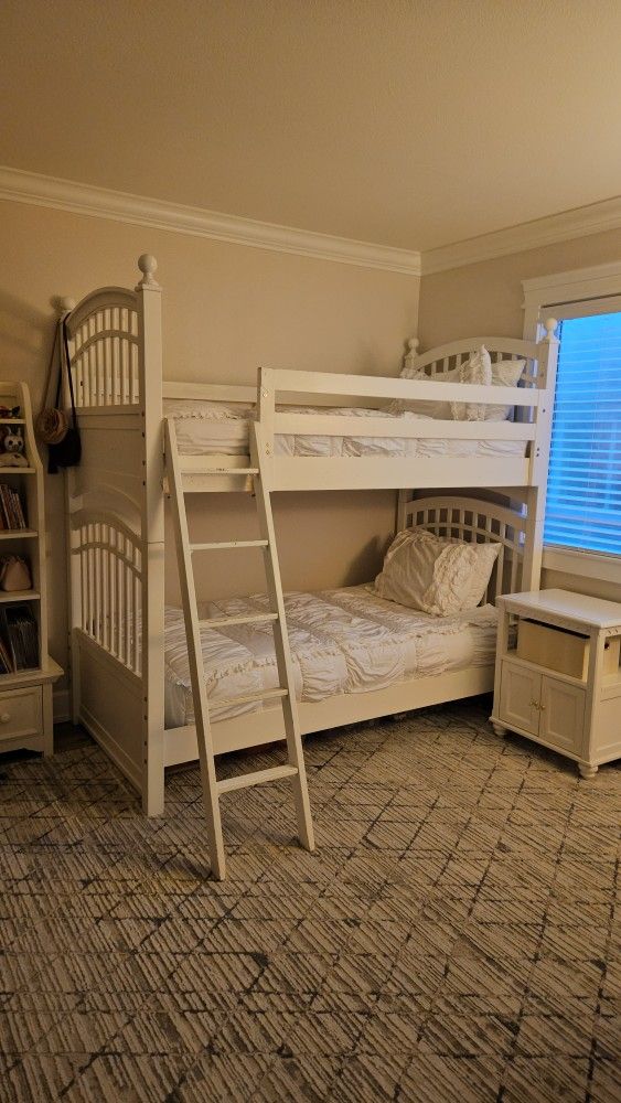 White Twin Over Twin Bunk Bed