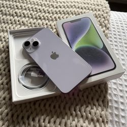 Apple iPhone 14 purple 128gn unlocked any sim good condition 