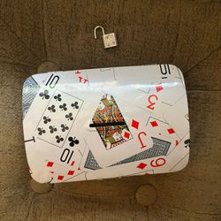 Vintage “playing card” locking coin bank 