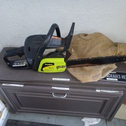 Poulan 14" Two Stroke Chainsaw used With Tweed Carry Bag 