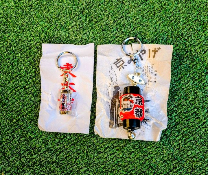 Japanese Lantern Kyoto Kinkakuji Temple+Fortune Omikuji Key Holder Keychains NIP