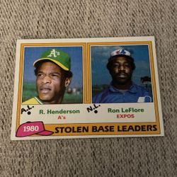 1981 Topps Stolen Base Leaders