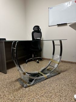 Chrome & Glass Top Table NEW