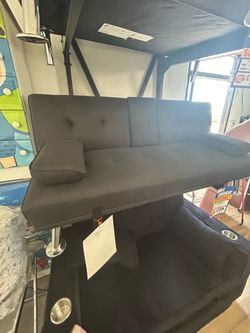 Adjustable sofa bed gray fabric