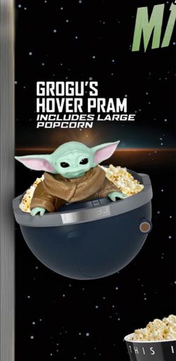 Brand new THE STAR WARS MANDALORIAN AND GROGU “GROGU’S HOVER PRAM” popcorn bucket